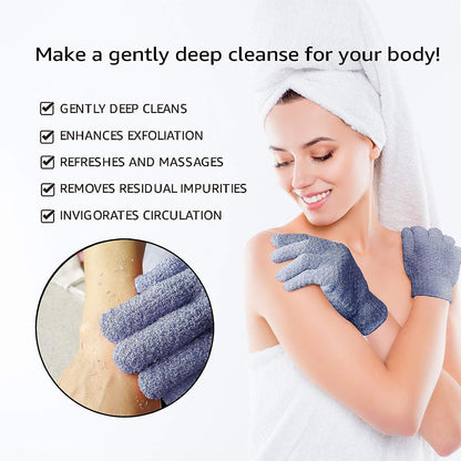 Blue Heavy Exfoliating Bath Gloves