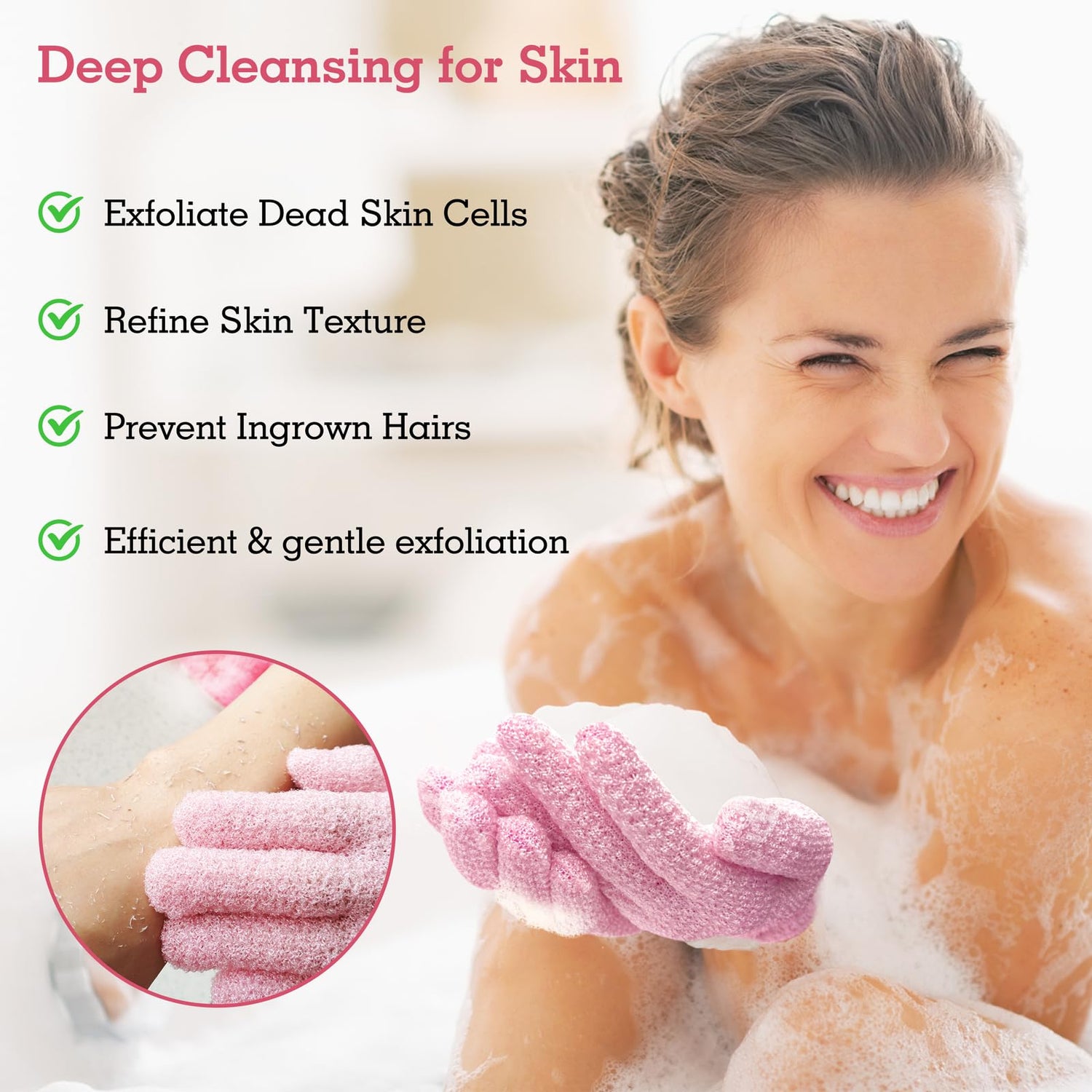 3 Pairs Exfoliation Gloves Different Level