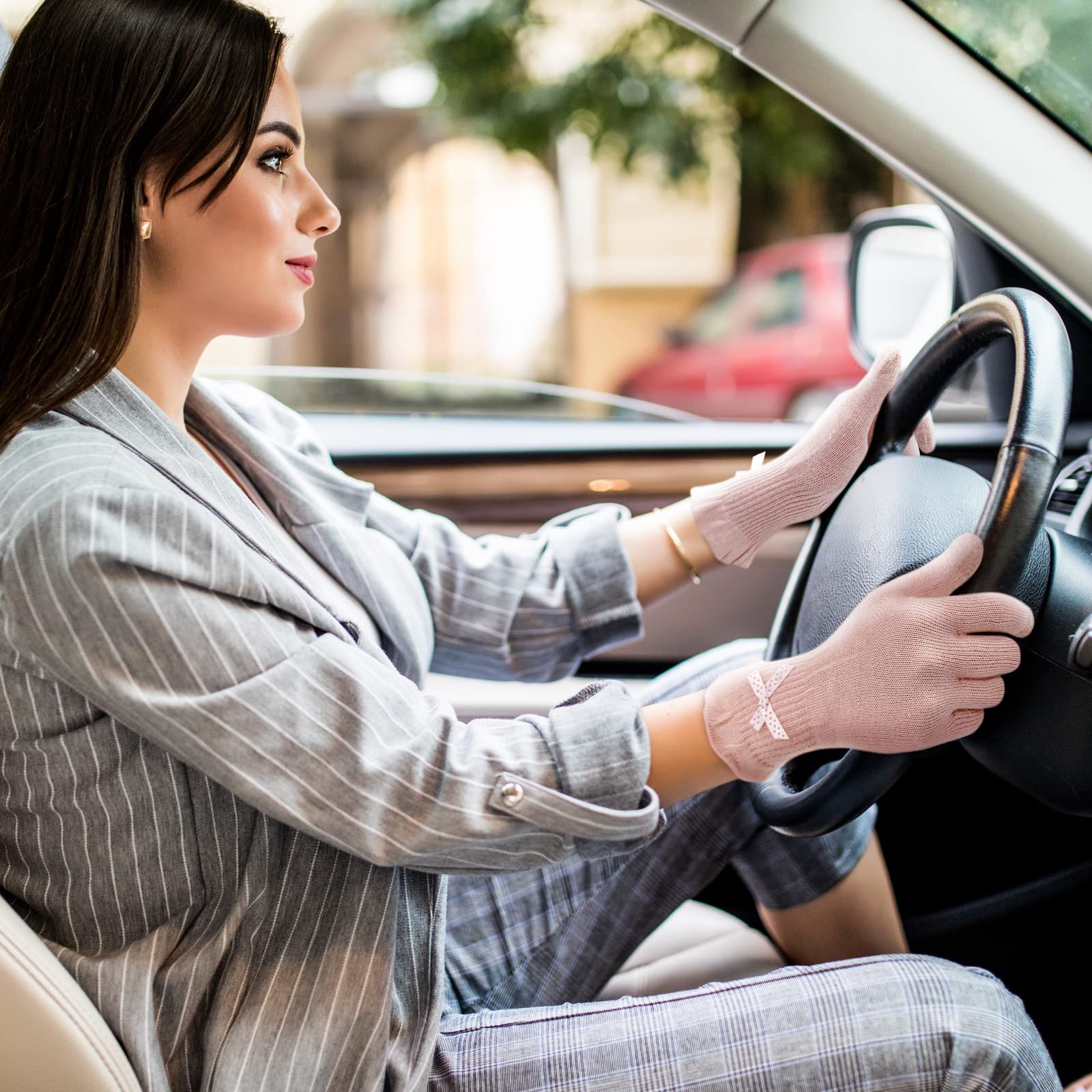 Evridwear 6 Pairs Pink Cotton Moisturizing Gloves