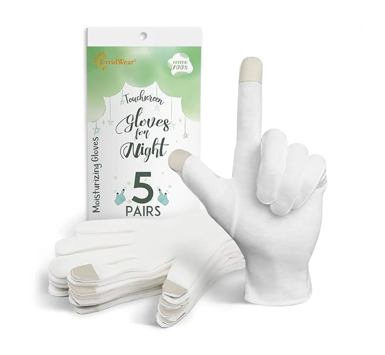5 Pairs Cotton Touchscreen Moisturizing Gloves