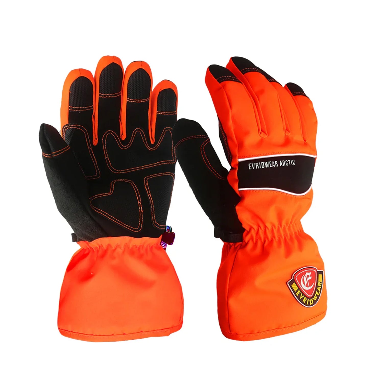 EvridWear 1 Pair Waterproof Ski Gloves, 3M Thinsulate Snowboard Winter Gloves (Orange)