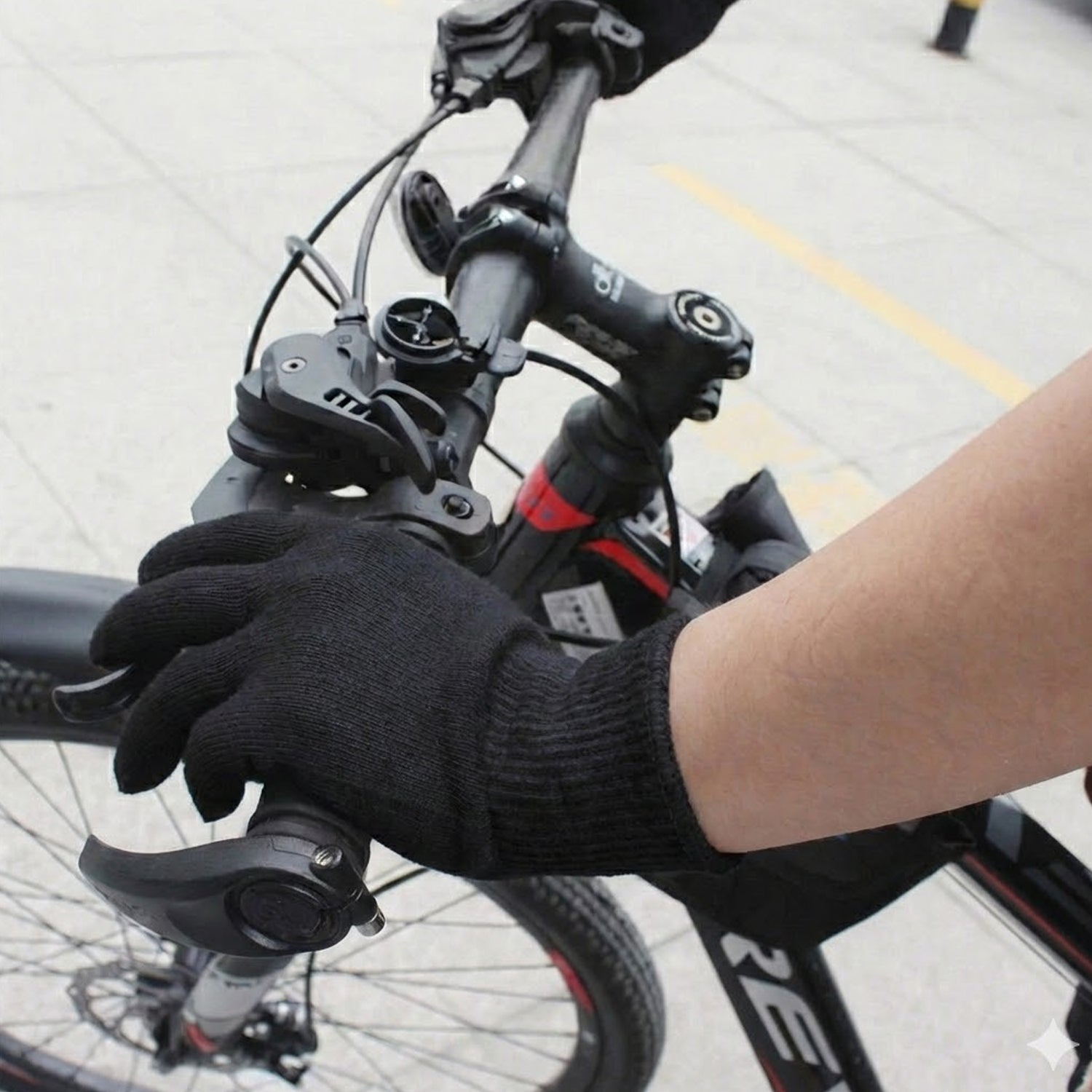 Silk Knit Full Finger Gloves (Black)