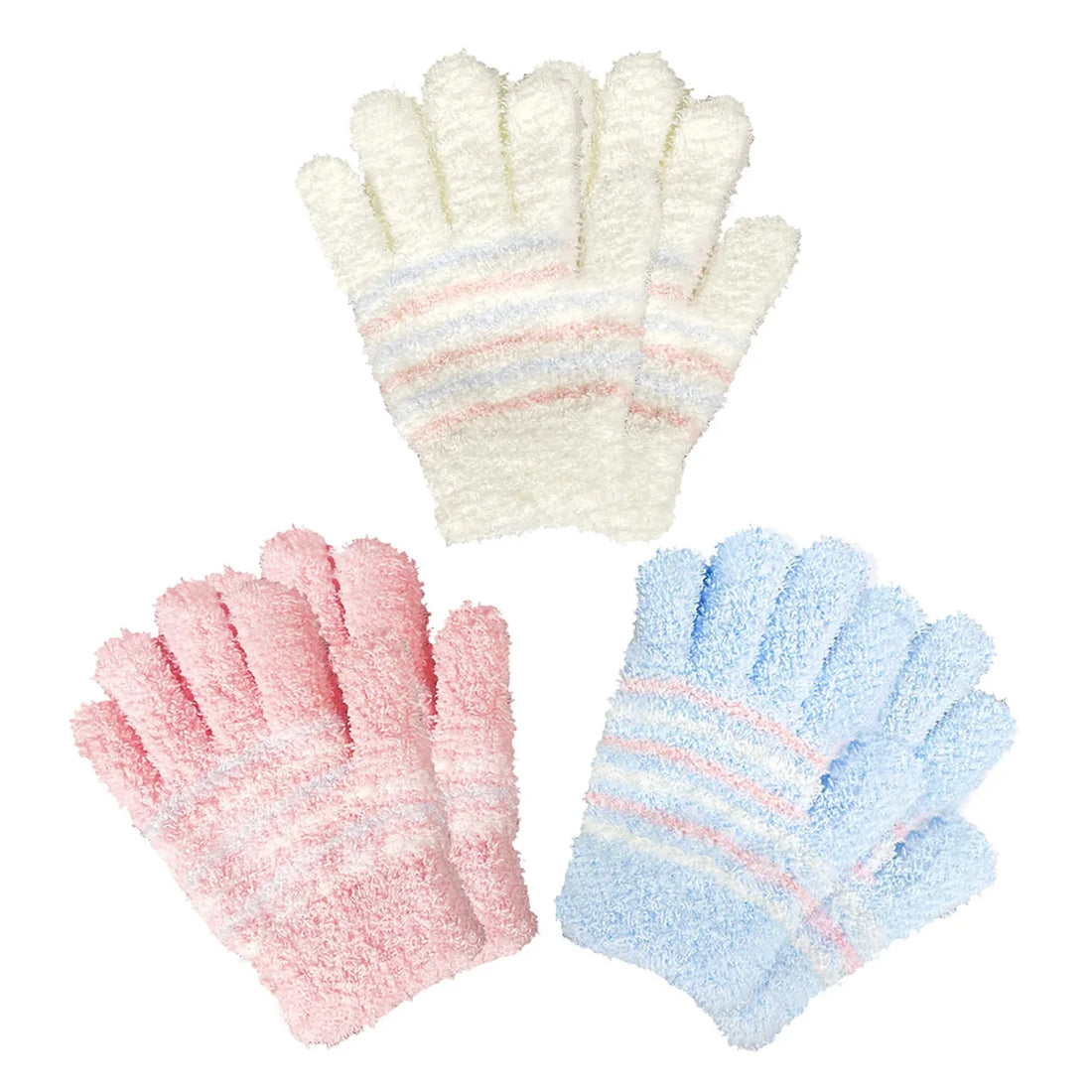 EvridWear Kids Fluffy Winter Gloves in Blue Color - Warm &amp; Stretchy