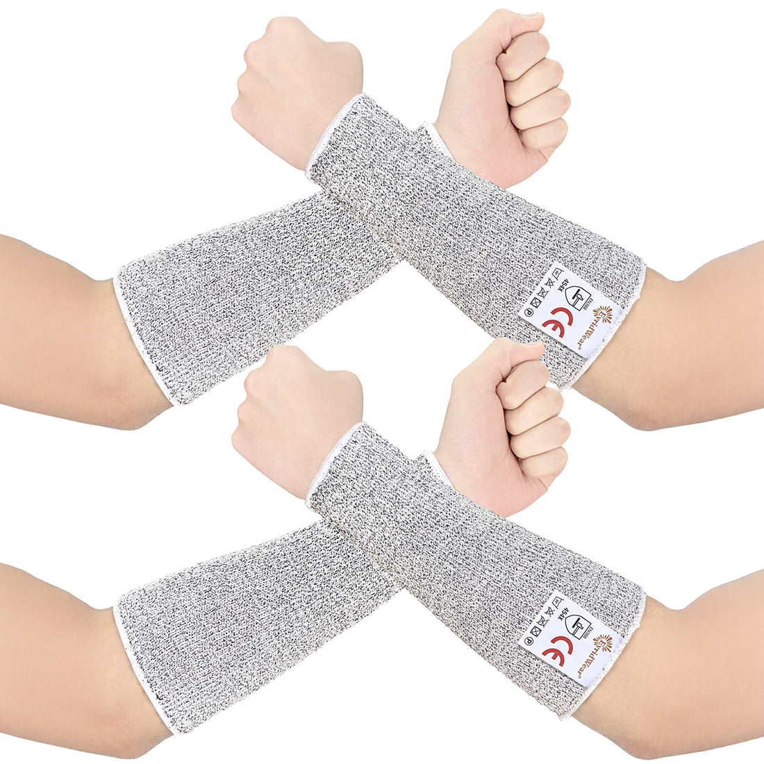 Short Cut Resistant Sleeves With or Without Thumb Holes, 2 Pairs