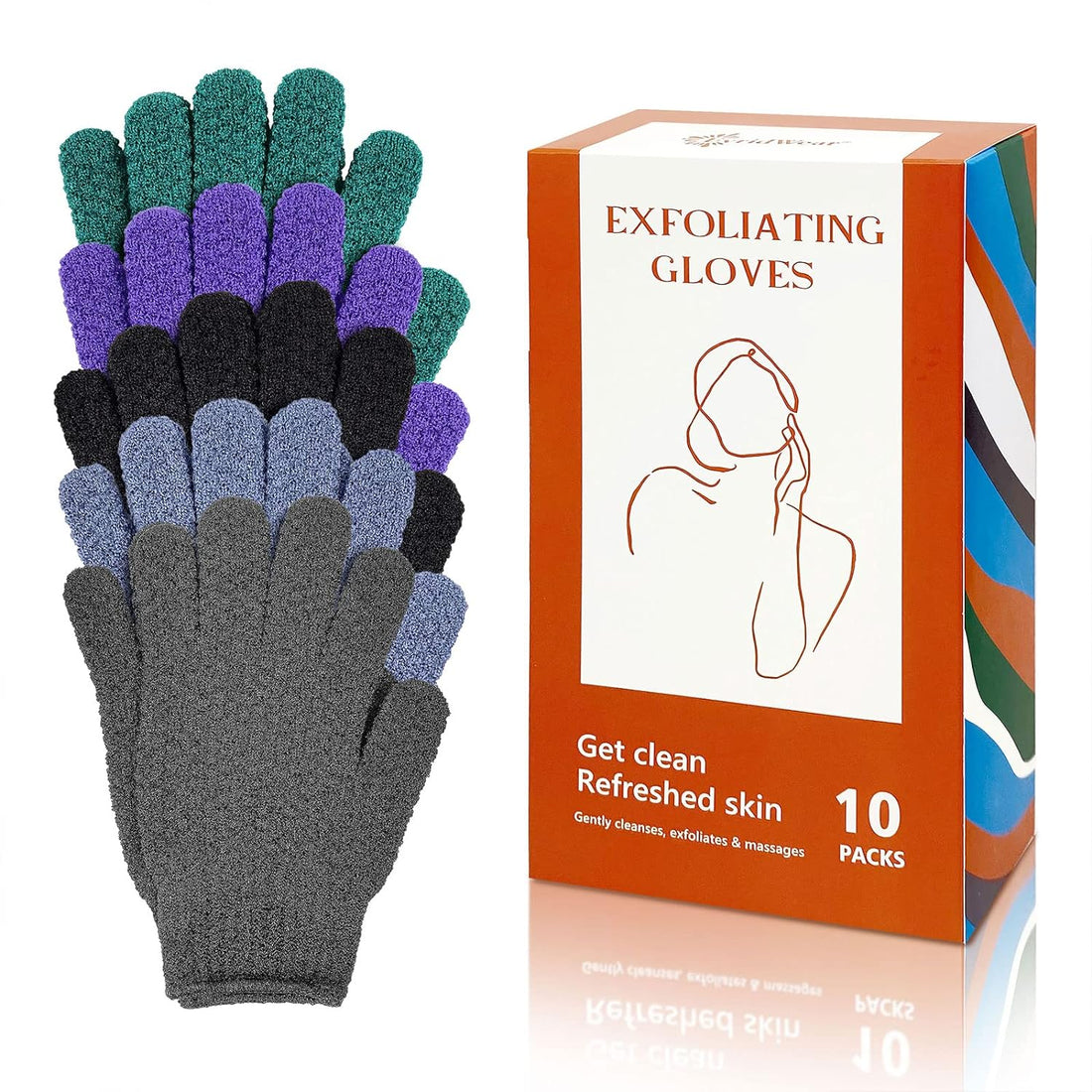 Exfoliating Gloves, 5 Pairs