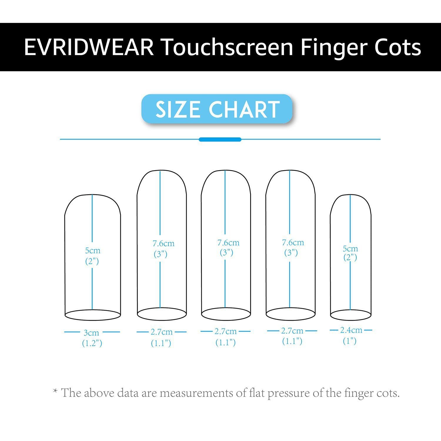 EvridWear Touchscreen Cotton Finger Cots Sleeve with Elastic 3Sizes for Thumb Protection from Cuts, Abrasion, Eczema, 1 Pack/ 10 cots, White-EvridWearUS