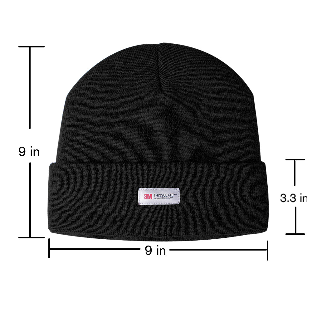 Evridwear Winter 3M Thinsulate Thermal Hat,Fleece Lined Beanie for Running, Skiing, Camping for Kids (Black)-EvridWearUS