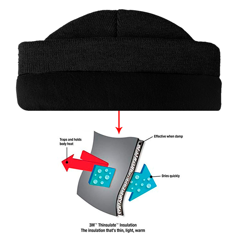 Evridwear Winter 3M Thinsulate Thermal Hat,Fleece Lined Beanie for Running, Skiing, Camping for Kids (Black)-EvridWearUS