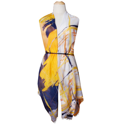 Women Lightweight Scarves Shawl Wraps with Floral Print for Spring Fall Holiday-EvridWearUS