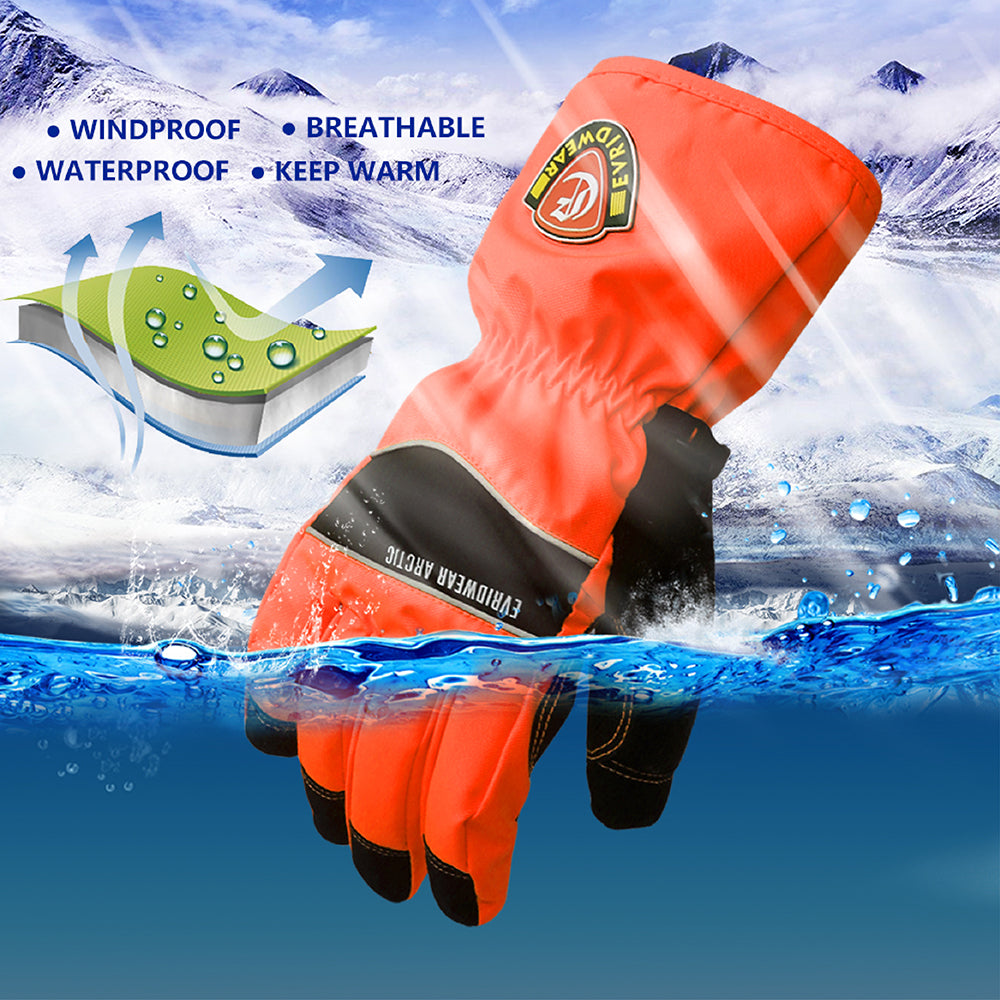 snowboard handschuhe orange Evridwear Men Women Waterproof Ski Gloves, 3M Thinsulate Snowboard Winter Gloves ( XL, Orange)