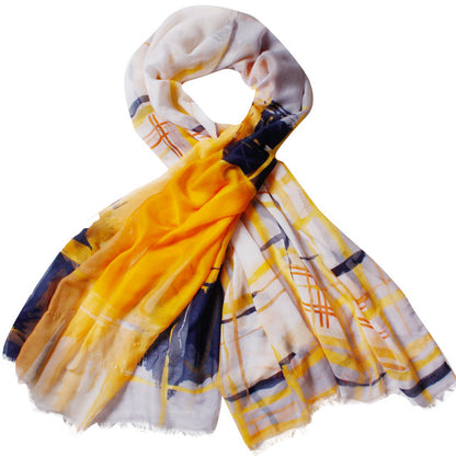 Women Lightweight Scarves Shawl Wraps with Floral Print for Spring Fall Holiday-EvridWearUS