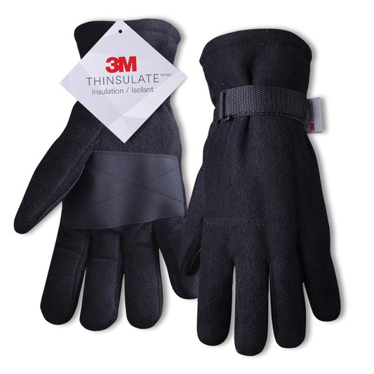 EvridWear 3M Thinsulate Thermal Polyester Fleeced Winter Gloves Liners with adjustable velcro wrist straps-EvridWearUS