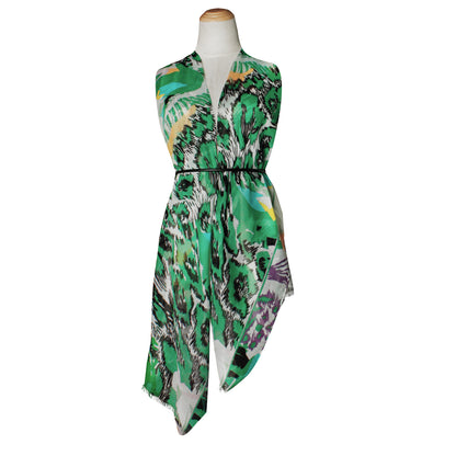 Women Lightweight Scarves Shawl Wraps with Floral Print for Spring Fall Holiday-EvridWearUS