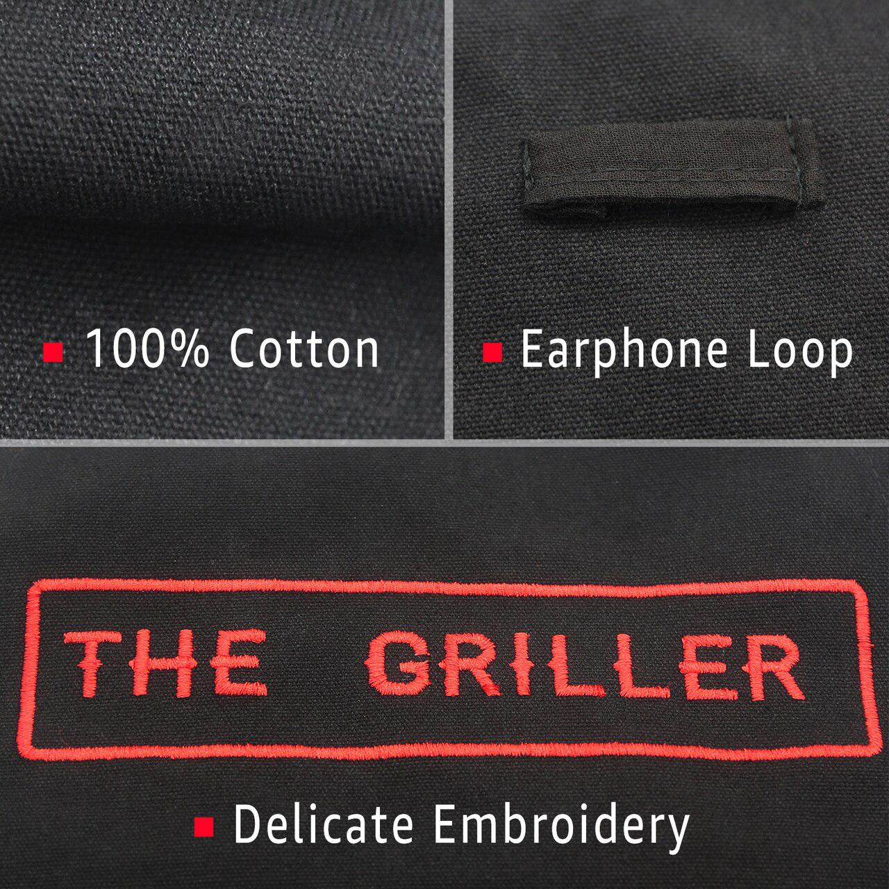 Evridwear The Griller BBQ Apron with Adjustable Bib, 5 Pockets for Cooking in The Kitchen, Indoors or Outdoors, One Size (Black)-EvridWearUS