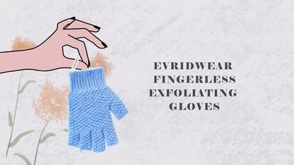 EvridWear Exfoliating Bath Gloves for Shower Spa, Fingerless, Blue Series