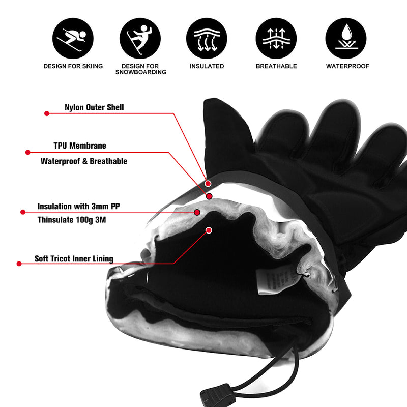 Evridwear Ski & Snowboard Winter Warm Gloves Waterproof for Cold Weather and Outdoor Sport-EvridWearUS